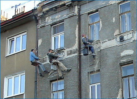 Rekonstrukce fasády postup